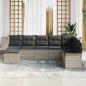 Preview: 8-teilige Garten Sofa Set mit Kissen Hellgrau Poly Rattan