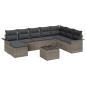 Preview: 8-teiliges Garten-Sofa-Set mit Kissen Grau Poly Rattan