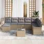 Preview: 9-teiliges Garten Sofa Set mit Kissen aus beigem Poly Rattan