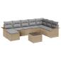 Preview: 9-teiliges Garten Sofa Set mit Kissen aus beigem Poly Rattan
