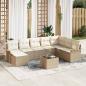 Preview: ARDEBO.de - Gartensofa-set 9 stk. Beige Poly-Rattan