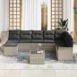 Preview: 9-teiliges Garten-Sofa-Set mit Kissen Grau Poly Rattan
