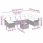Preview: 9-teiliges Garten-Sofa-Set mit Kissen Grau Poly Rattan