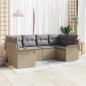 Preview: ARDEBO.de - 6-teiliges Garten-Sofa-Set mit Kissen Beige Poly Rattan