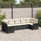 Preview: ARDEBO.de - 7-teiliges Garten-Sofa-Set mit Kissen Schwarz Poly-Rattan