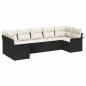 Preview: 7-teiliges Garten-Sofa-Set mit Kissen Schwarz Poly-Rattan