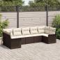 Preview: ARDEBO.de - 7-teiliges Garten-Sofa-Set mit Kissen Braun Poly Rattan