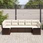 Preview: 7-teiliges Garten-Sofa-Set mit Kissen Braun Poly Rattan