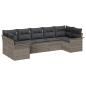 Preview: 7-teiliges Garten Sofa Set mit Kissen Grau Poly Rattan