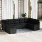 Preview: ARDEBO.de - 9-teiliges Garten Sofa Set mit Kissen Schwarz Poly Rattan
