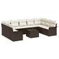 Preview: 9-teiliges Gartensofa-Set mit Kissen in Grau aus Poly-Rattan