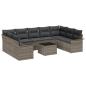 Preview: 9-teiliges Garten Sofa Set mit Kissen Schwarz Poly Rattan