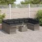 Preview: 9-teiliges Garten Sofa Set mit Kissen Schwarz Poly Rattan