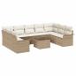 Preview: 10-teiliges Garten-Sofa-Set mit Kissen in braunem Poly-Rattan