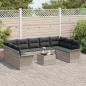 Preview: 10-teiliges Garten Sofaset mit Kissen Grau Poly Rattan