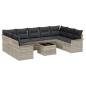 Preview: Gartensofa-set mit Kissen 10 pcs Hellgrau Poly-Rattan
