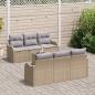 Preview: ARDEBO.de - 7-teiliges Garten Sofa Set mit Kissen Beige Poly Rattan