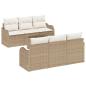 Preview: ARDEBO.de - 7-teiliges Garten Sofa Set mit Kissen Beige Poly-Rattan