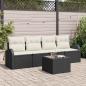 Preview: ARDEBO.de - 5-teiliges Garten Sofa Set mit Kissen Schwarz Poly Rattan