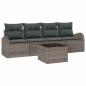 Preview: 5-teiliges Garten Sofa Set mit Kissen Grau Poly Rattan