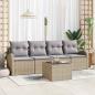 Preview: ARDEBO.de - 5-teiliges Garten-Sofa-Set mit Kissen Beige Poly-Rattan