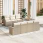 Preview: ARDEBO.de - 8-teiliges Garten Sofa Set mit Kissen Beige Poly Rattan