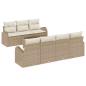 Preview: 8-teiliges Garten Sofa Set mit Kissen Beige Poly Rattan