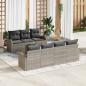 Preview: ARDEBO.de - 8-teiliges Garten-Sofa-Set mit Kissen Hellgrau Poly-Rattan