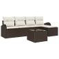 Preview: 5-teiliges Garten-Sofaset mit Kissen Grau Poly-Rattan