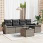 Preview: ARDEBO.de - 5-teiliges Garten Sofa Set mit Kissen Schwarz Poly Rattan