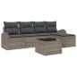 Preview: 5-teiliges Garten Sofa Set mit Kissen Schwarz Poly Rattan