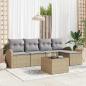Preview: ARDEBO.de - 6-teiliges Garten Sofa Set mit Kissen Schwarz Poly Rattan