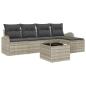 Preview: 6-teiliges Garten Sofa Set mit Kissen Grau Poly Rattan