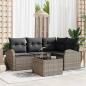 Preview: ARDEBO.de - 4-teiliges Garten Sofa Set mit Kissen Schwarz Poly Rattan