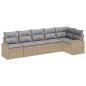 Preview: 6-teilige Garten Sofa Set mit Kissen Beige Poly Rattan