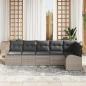 Preview: 6-teiliges Garten Sofaset mit Kissen Hellgraues Poly Rattan