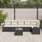 Preview: 6-teiliges Garten Sofa Set mit Kissen Braunes Poly Rattan
