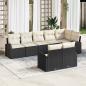 Preview: ARDEBO.de - 8-teiliges Garten Sofa Set mit Kissen in Schwarz Poly Rattan