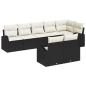 Preview: 8-teiliges Garten Sofa Set mit Kissen in Schwarz Poly Rattan