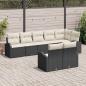 Preview: 8-teiliges Garten Sofa Set mit Kissen in Schwarz Poly Rattan