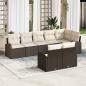 Preview: ARDEBO.de - 8-teiliges Garten Sofa Set mit Kissen aus braunem Poly-Rattan