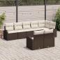Preview: 8-teiliges Garten Sofa Set mit Kissen aus braunem Poly-Rattan