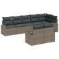 Preview: 8-teiliges Garten Sofa Set mit Kissen Grau Poly Rattan