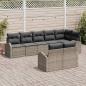 Preview: 8-teiliges Garten Sofa Set mit Kissen Grau Poly Rattan