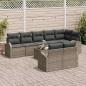 Preview: 8-teiliges Garten Sofa Set mit Kissen Schwarz Poly Rattan