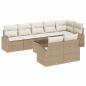 Preview: 9-teiliges Garten Sofa Set mit Kissen Beiges Poly-Rattan