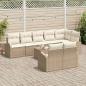 Preview: 9-teiliges Garten Sofa Set mit Kissen Beiges Poly-Rattan