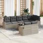 Preview: ARDEBO.de - 9-teiliges Garten-Sofa-Set mit Kissen Graues Poly-Rattan