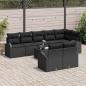 Preview: 9-teiliges Garten-Sofa-Set mit Kissen Schwarz Poly-Rattan