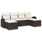 Preview: 6-teiliges Garten Sofa Set mit Kissen Braun Poly Rattan